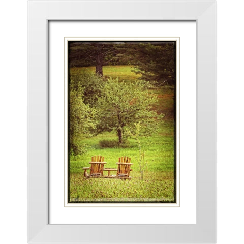 Mountain Chairs Vintage White Modern Wood Framed Art Print with Double Matting by Foschino, Suzanne