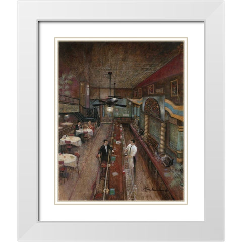 Hey Bartender White Modern Wood Framed Art Print with Double Matting by Manning, Ruane