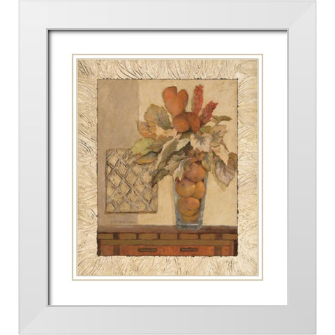 Olson-Citrus Bouquet I White Modern Wood Framed Art Print with Double Matting by Olson, Charlene