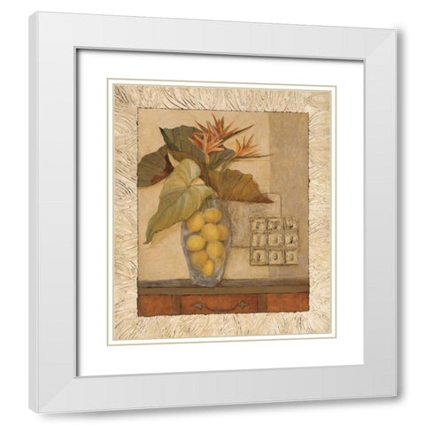 Olson-Citrus Bouquet II White Modern Wood Framed Art Print with Double Matting by Olson, Charlene