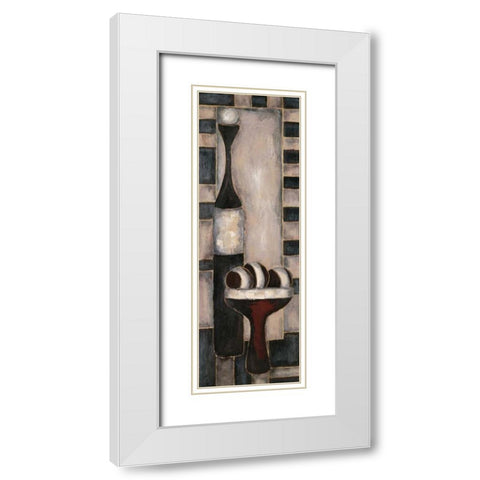 Tribal Texture I White Modern Wood Framed Art Print with Double Matting by Combs, Joyce