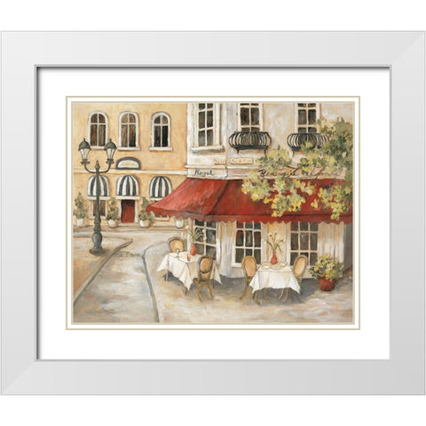 Daytime Cafe II White Modern Wood Framed Art Print with Double Matting by Olson, Charlene
