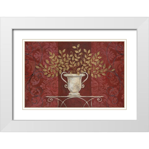 Gold and Silver I White Modern Wood Framed Art Print with Double Matting by Tava Studios