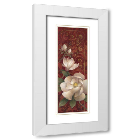 Magnolia Melody II White Modern Wood Framed Art Print with Double Matting by Vollherbst-Lane, Elaine