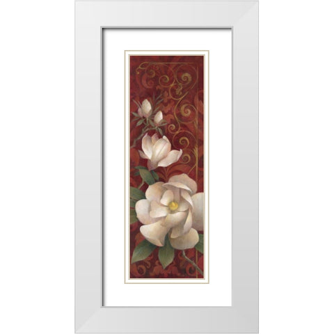 Magnolia Melody II White Modern Wood Framed Art Print with Double Matting by Vollherbst-Lane, Elaine