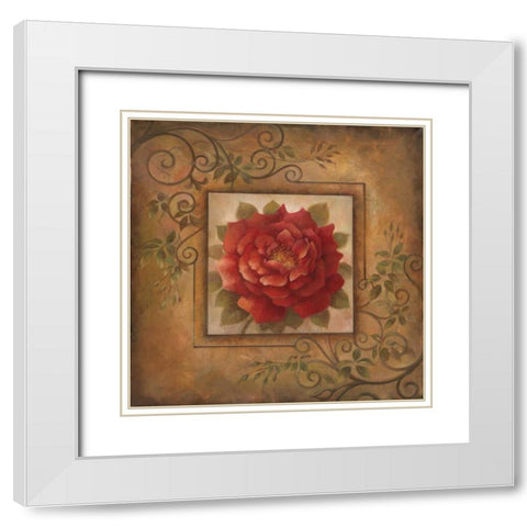 Sacred Rose I White Modern Wood Framed Art Print with Double Matting by Vollherbst-Lane, Elaine
