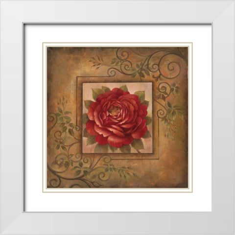 Sacred Rose II White Modern Wood Framed Art Print with Double Matting by Vollherbst-Lane, Elaine