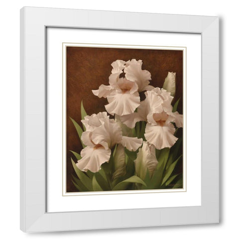 Iris Illumination II White Modern Wood Framed Art Print with Double Matting by Levashov, Igor