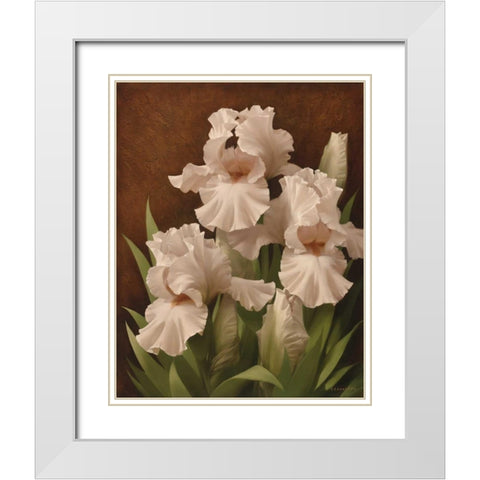 Iris Illumination II White Modern Wood Framed Art Print with Double Matting by Levashov, Igor
