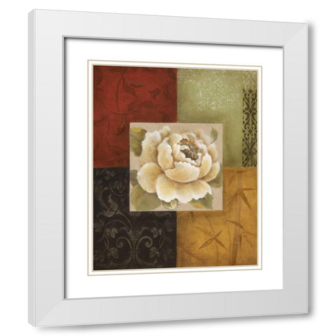 Beautiful as Peonies I White Modern Wood Framed Art Print with Double Matting by Tava Studios