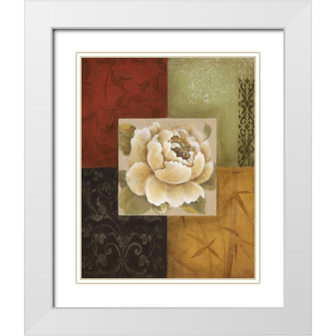 Beautiful as Peonies I White Modern Wood Framed Art Print with Double Matting by Tava Studios