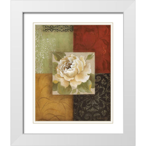 Beautiful as Peonies II White Modern Wood Framed Art Print with Double Matting by Tava Studios