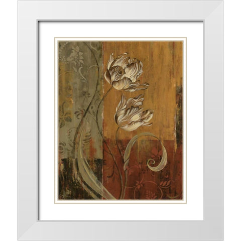 Poetic Setting I White Modern Wood Framed Art Print with Double Matting by Donovan, Maria