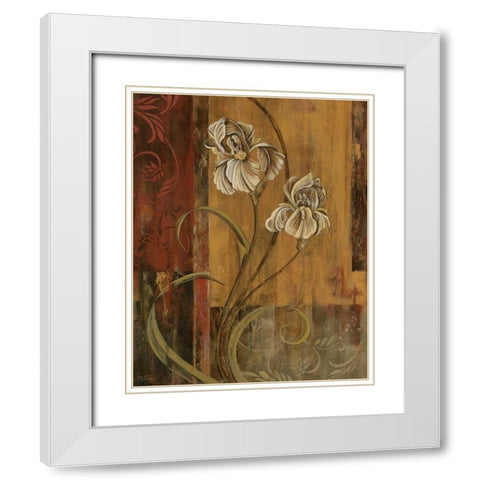 Poetic Setting II White Modern Wood Framed Art Print with Double Matting by Donovan, Maria