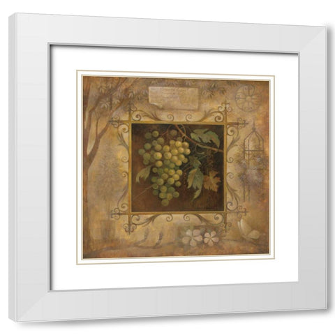 Uva Bella Verde White Modern Wood Framed Art Print with Double Matting by Vollherbst-Lane, Elaine