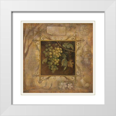 Uva Bella Verde White Modern Wood Framed Art Print with Double Matting by Vollherbst-Lane, Elaine