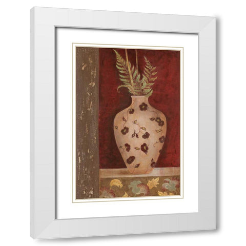 Fern Fantasia I White Modern Wood Framed Art Print with Double Matting by Tava Studios