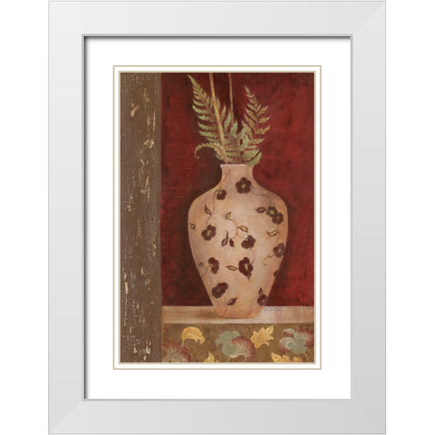 Fern Fantasia I White Modern Wood Framed Art Print with Double Matting by Tava Studios