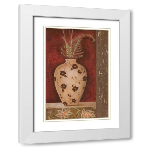 Fern Fantasia II White Modern Wood Framed Art Print with Double Matting by Tava Studios