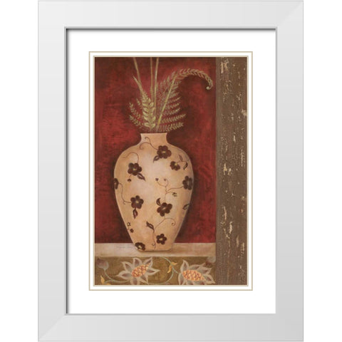 Fern Fantasia II White Modern Wood Framed Art Print with Double Matting by Tava Studios