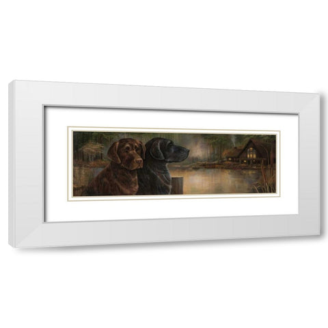 Loyal Companion White Modern Wood Framed Art Print with Double Matting by Olson, Norm