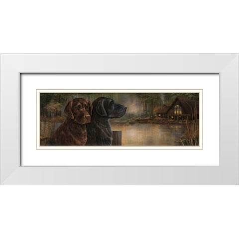 Loyal Companion White Modern Wood Framed Art Print with Double Matting by Olson, Norm