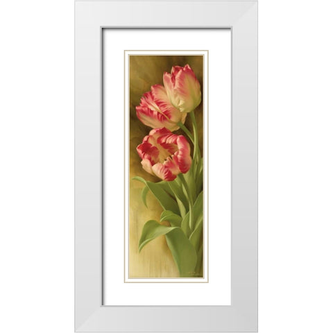 Springs Parrot Tulip I White Modern Wood Framed Art Print with Double Matting by Levashov, Igor