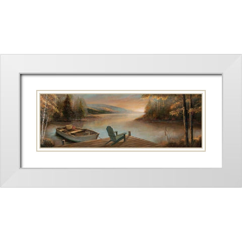 Peaceful Serenity White Modern Wood Framed Art Print with Double Matting by Manning, Ruane