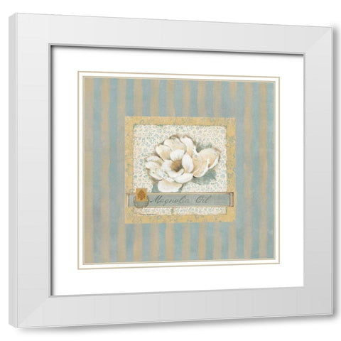 Magnolia Oil White Modern Wood Framed Art Print with Double Matting by Robinson, Carol