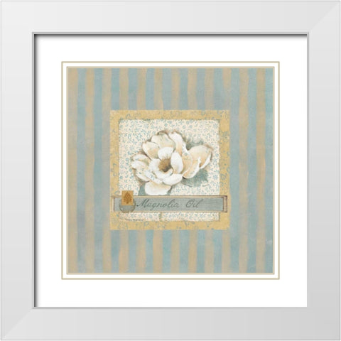 Magnolia Oil White Modern Wood Framed Art Print with Double Matting by Robinson, Carol