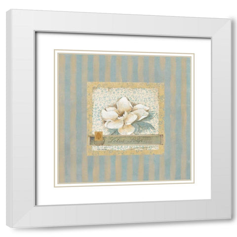 Lotus Soap White Modern Wood Framed Art Print with Double Matting by Robinson, Carol