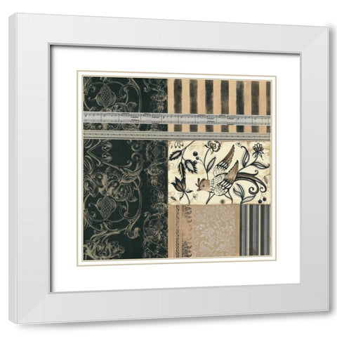 Birds of a Feather I White Modern Wood Framed Art Print with Double Matting by Robinson, Carol
