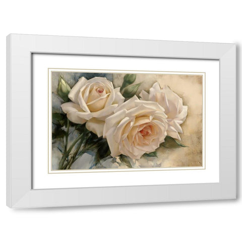 La Roseraie I White Modern Wood Framed Art Print with Double Matting by Levashov, Igor