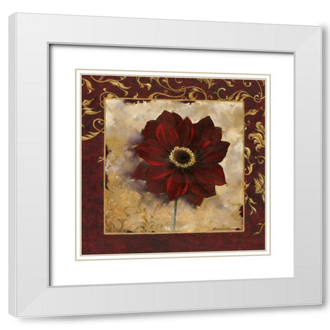 Anemone White Modern Wood Framed Art Print with Double Matting by Henson, Richard