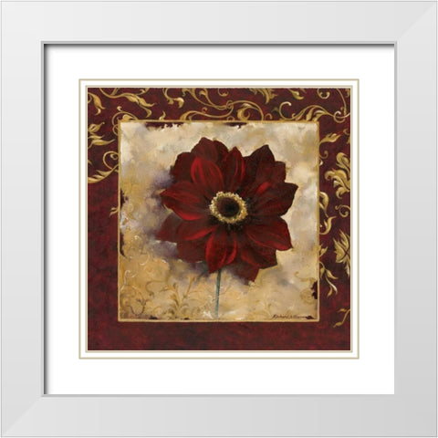 Anemone White Modern Wood Framed Art Print with Double Matting by Henson, Richard