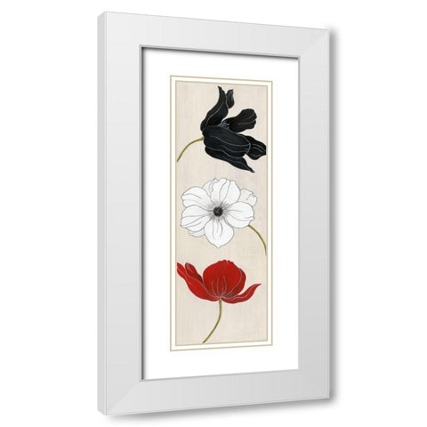 Elegante Trio II White Modern Wood Framed Art Print with Double Matting by Tava Studios