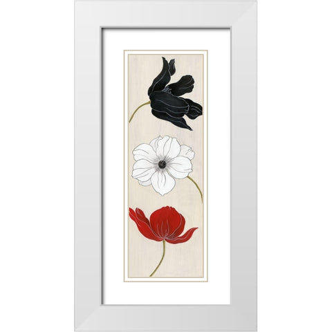 Elegante Trio II White Modern Wood Framed Art Print with Double Matting by Tava Studios