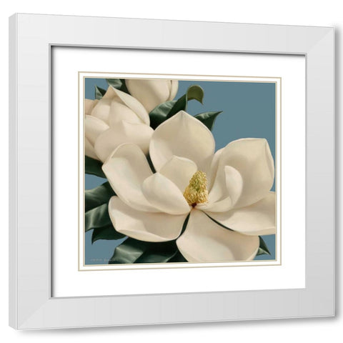 Dolce Magnolia White Modern Wood Framed Art Print with Double Matting by Levashov, Igor