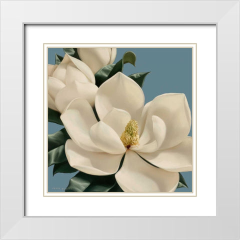 Dolce Magnolia White Modern Wood Framed Art Print with Double Matting by Levashov, Igor