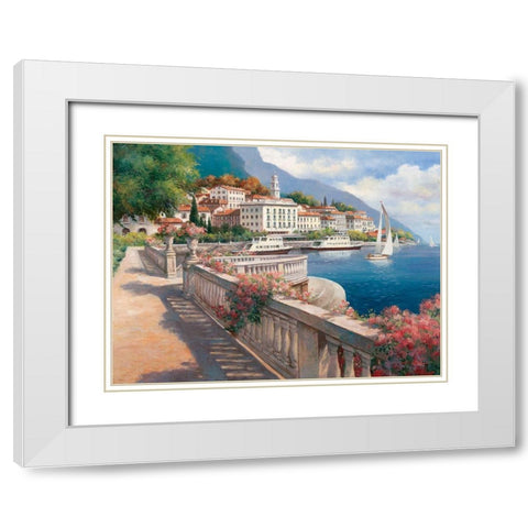 Lago di Como I White Modern Wood Framed Art Print with Double Matting by Chiu, T.C.