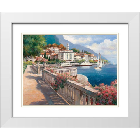 Lago di Como I White Modern Wood Framed Art Print with Double Matting by Chiu, T.C.