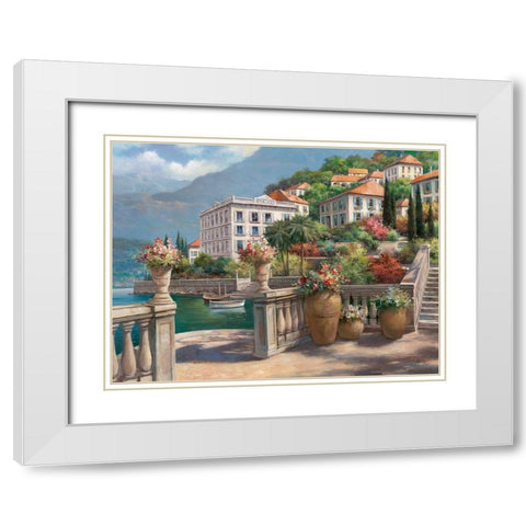 Lago di Como II White Modern Wood Framed Art Print with Double Matting by Chiu, T.C.