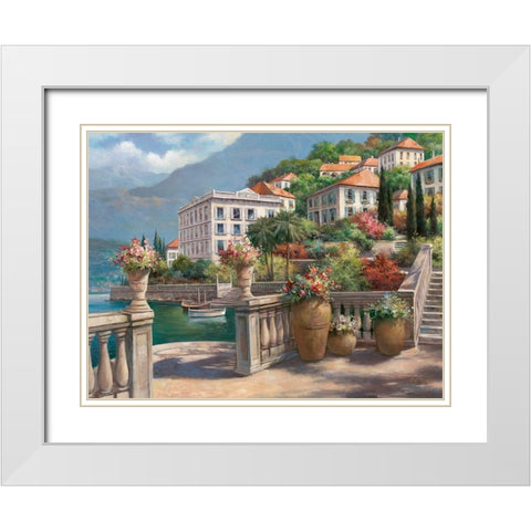 Lago di Como II White Modern Wood Framed Art Print with Double Matting by Chiu, T.C.