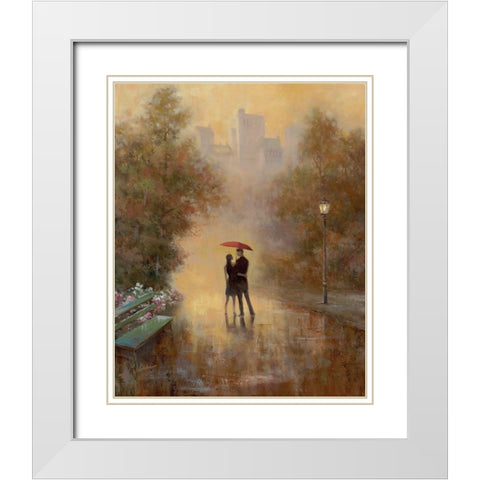 Walk in the Park I White Modern Wood Framed Art Print with Double Matting by Chiu, T.C.