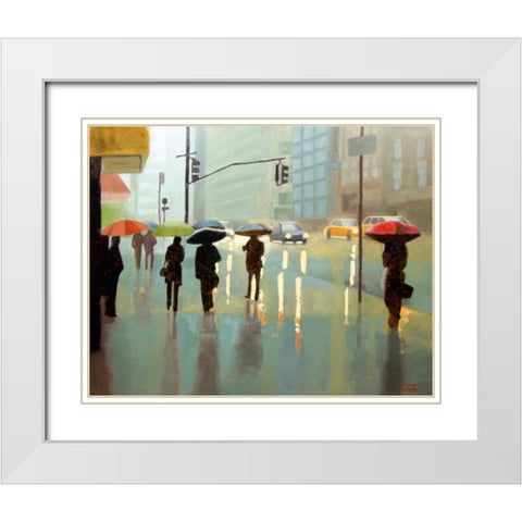 New York Reality White Modern Wood Framed Art Print with Double Matting by Hamilton, Tate