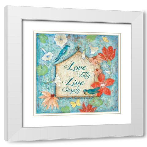 Love Fully White Modern Wood Framed Art Print with Double Matting by Tava Studios