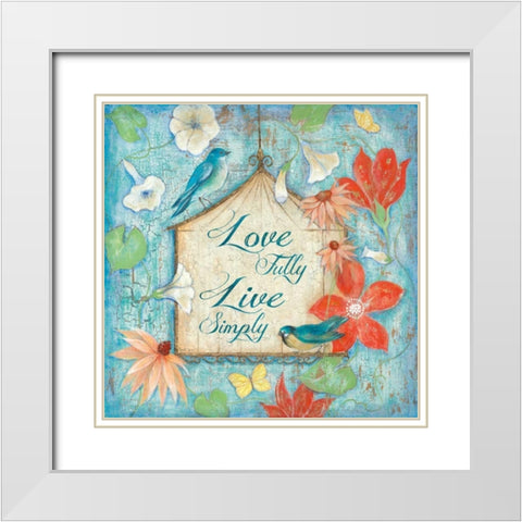 Love Fully White Modern Wood Framed Art Print with Double Matting by Tava Studios