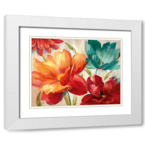 Avalon Garden White Modern Wood Framed Art Print with Double Matting by Nan