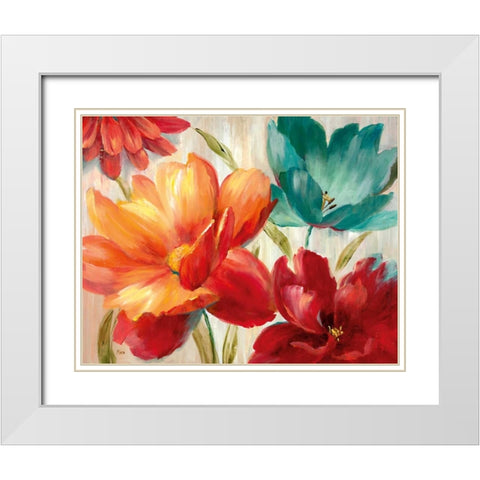 Avalon Garden White Modern Wood Framed Art Print with Double Matting by Nan