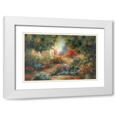 Garden In Arles White Modern Wood Framed Art Print with Double Matting by Robinson, Carol
